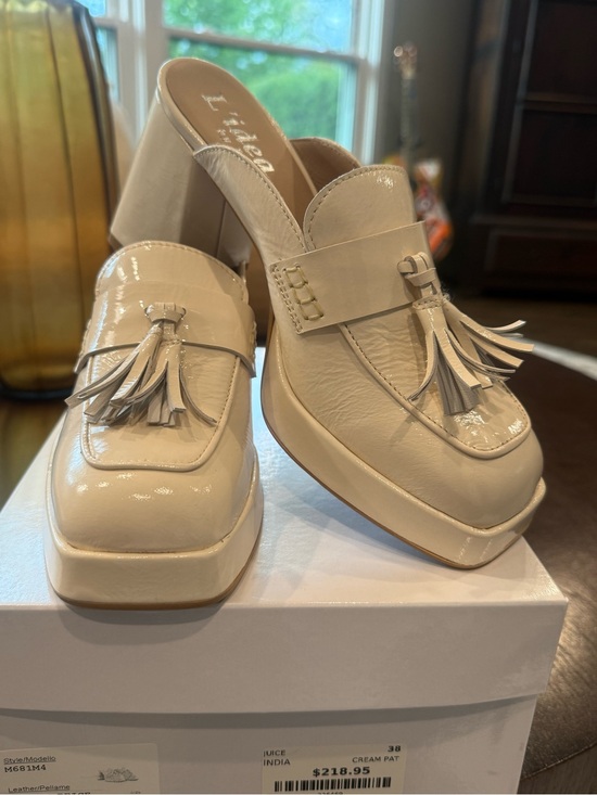 Shoes - Cream Tassel Platform Mules for Women